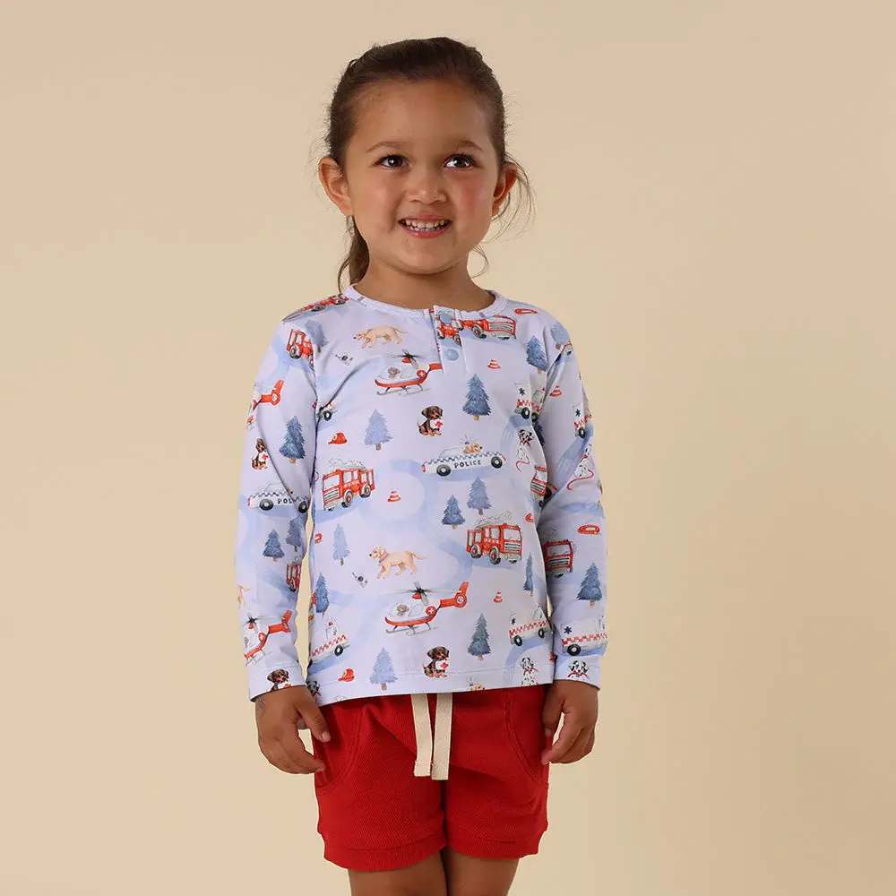 Snuggle Hunny Kids Snuggle Hunny To The Rescue Organic Long Sleeve Top