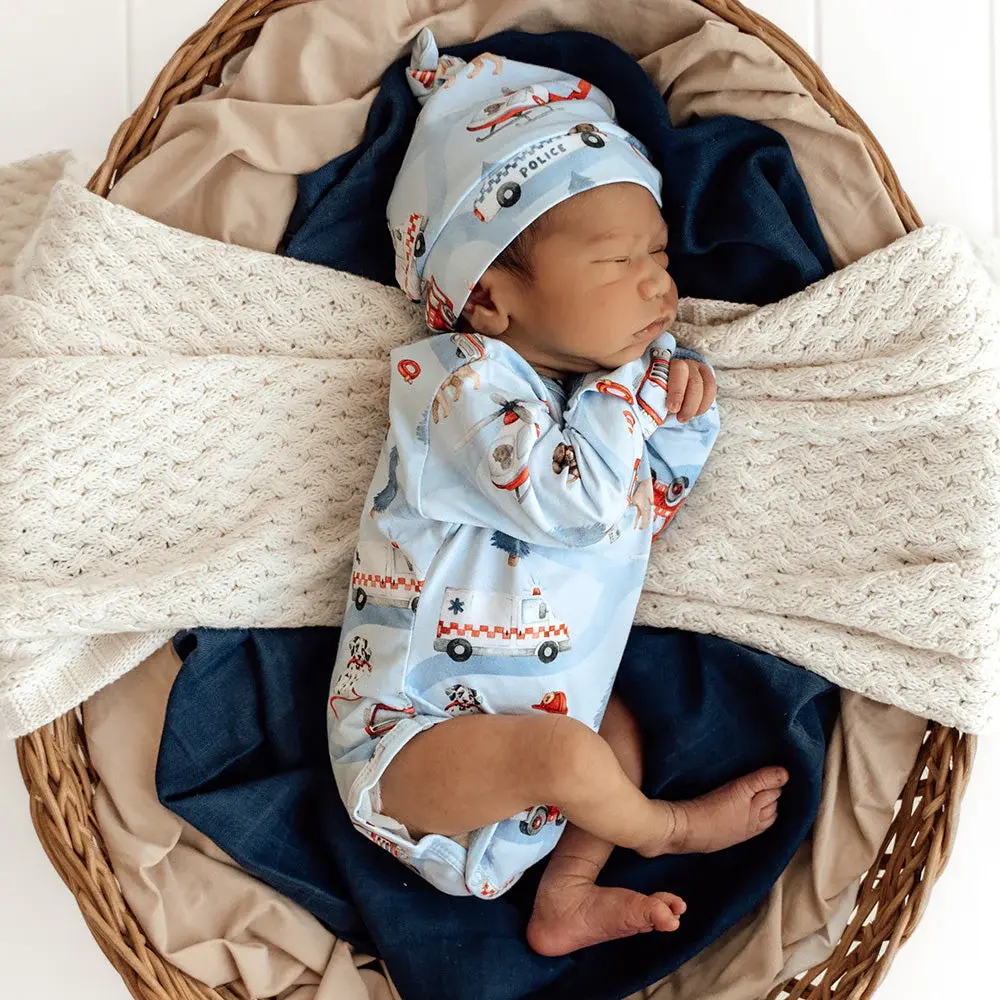 Snuggle Hunny Kids Snuggle Hunny To The Rescue Long Sleeve Organic Bodysuit