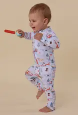 Snuggle Hunny Kids Snuggle Hunny To The Rescue Organic Snugglesuit Convertible Romper