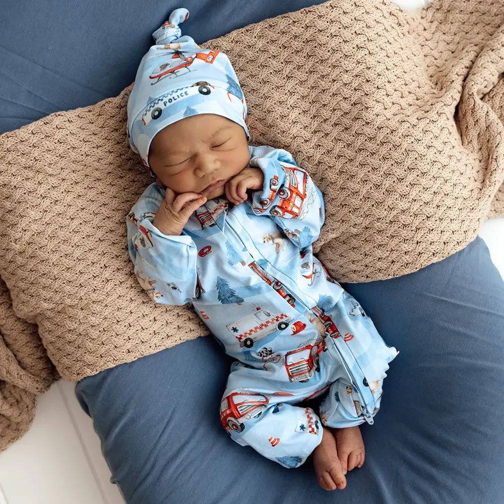 Snuggle Hunny Kids Snuggle Hunny To The Rescue Organic Snugglesuit Convertible Romper