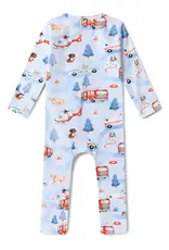 Snuggle Hunny Kids Snuggle Hunny To The Rescue Organic Snugglesuit Convertible Romper