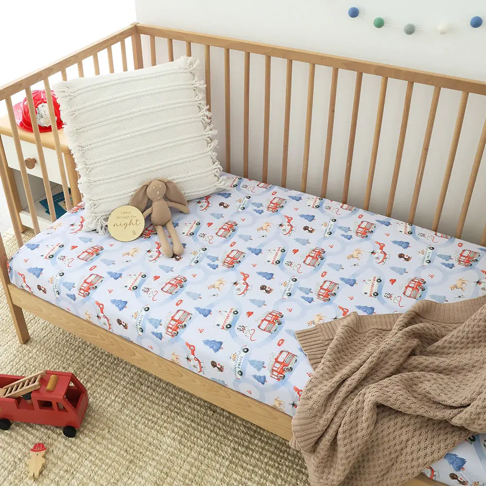 Snuggle Hunny Kids Snuggle Hunny To The Rescue Organic Fitted Cot Sheet