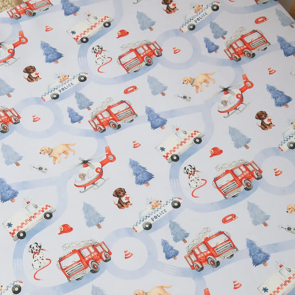 Snuggle Hunny Kids Snuggle Hunny To The Rescue Organic Fitted Cot Sheet