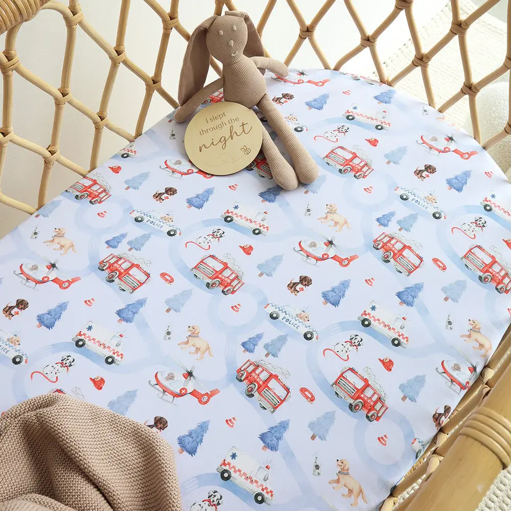 Snuggle Hunny Kids Snuggle Hunny To The Rescue Organic Bassinet Sheet / Change Pad Cover