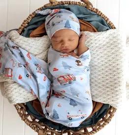 Snuggle Hunny Kids Snuggle Hunny To The Rescue Organic Jersey Wrap & Beanie Set