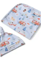 Snuggle Hunny Kids Snuggle Hunny To The Rescue Organic Jersey Wrap & Beanie Set