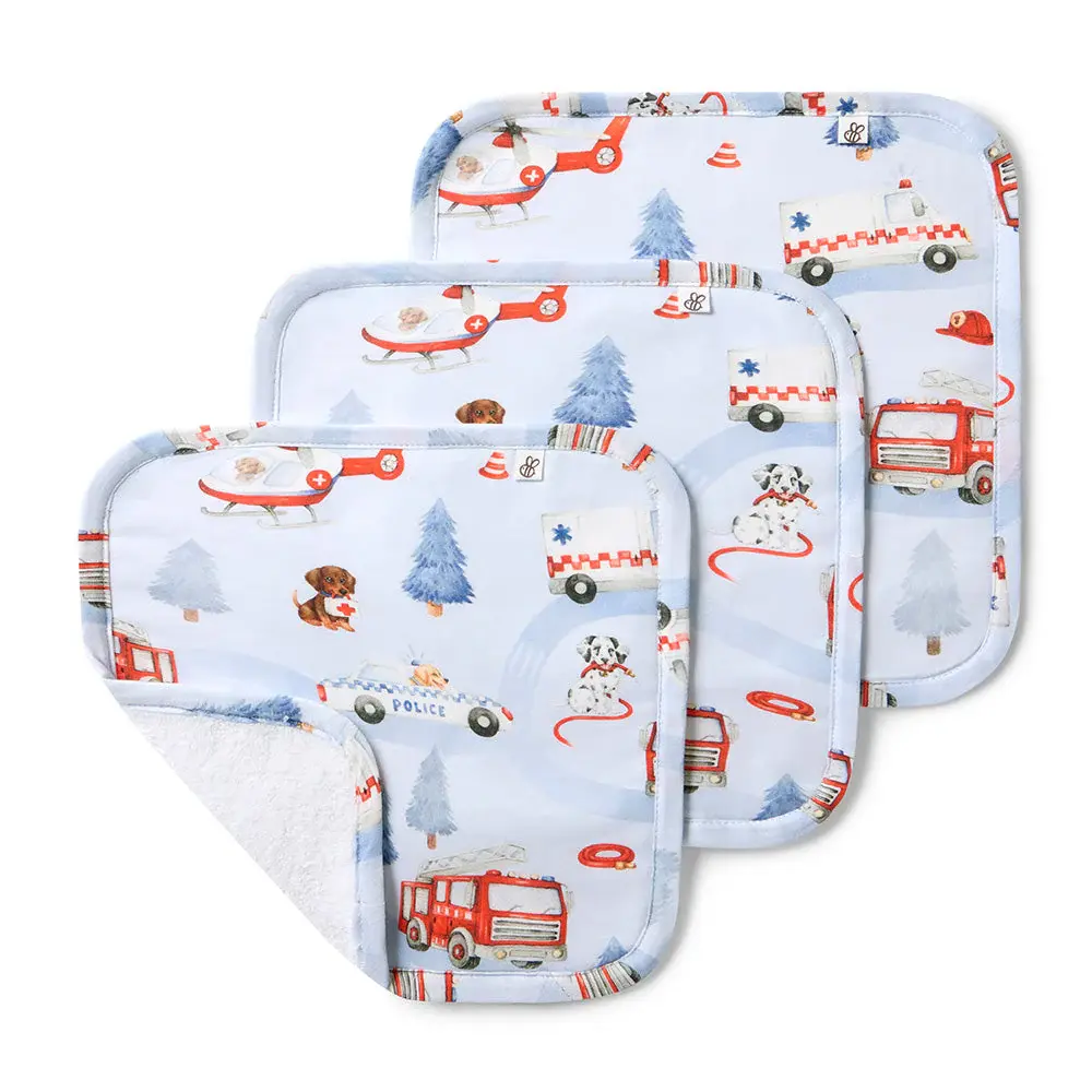 Snuggle Hunny Kids Snuggle Hunny To The Rescue Organic Wash Cloths - 3 Pack