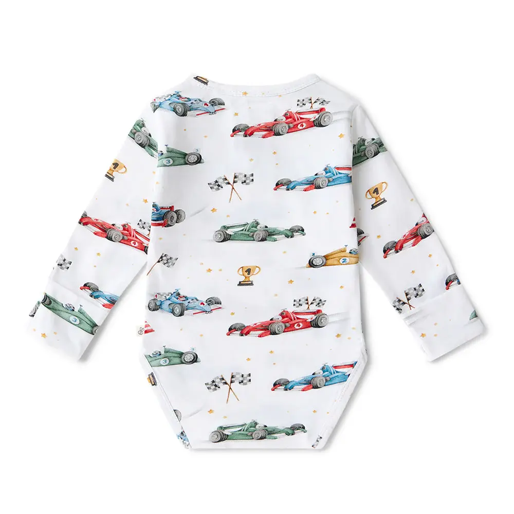 Snuggle Hunny Kids Snuggle Hunny Little Racers Long Sleeve Organic Bodysuit