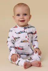 Snuggle Hunny Kids Snuggle Hunny Little Racers Organic Snugglesuit Convertible Romper