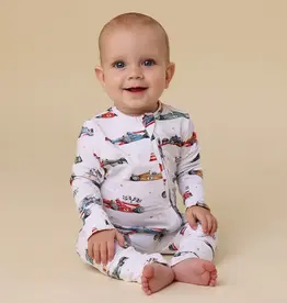 Snuggle Hunny Kids Snuggle Hunny Little Racers Organic Snugglesuit Convertible Romper