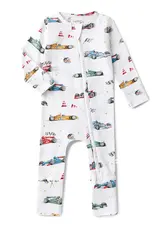 Snuggle Hunny Kids Snuggle Hunny Little Racers Organic Snugglesuit Convertible Romper