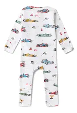 Snuggle Hunny Kids Snuggle Hunny Little Racers Organic Snugglesuit Convertible Romper