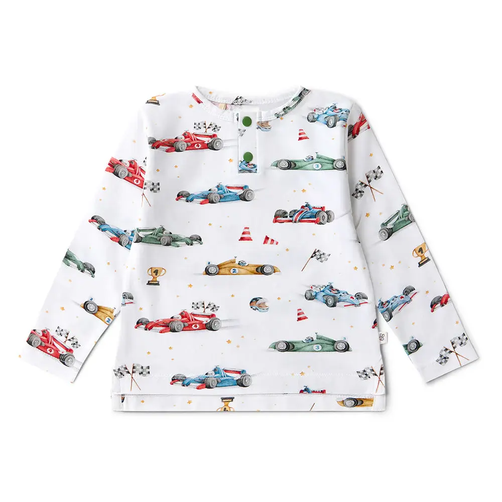 Snuggle Hunny Kids Snuggle Hunny Little Racers Organic Long Sleeve Top