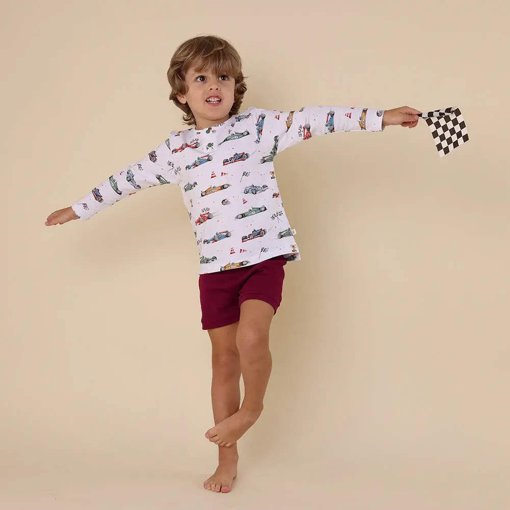 Snuggle Hunny Kids Snuggle Hunny Little Racers Organic Long Sleeve Top