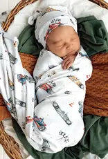 Snuggle Hunny Kids Snuggle Hunny Little Racers Organic Jersey Wrap & Beanie Set