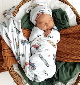 Snuggle Hunny Kids Snuggle Hunny Little Racers Organic Jersey Wrap & Beanie Set