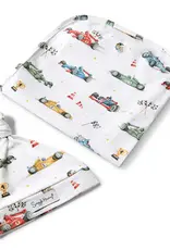Snuggle Hunny Kids Snuggle Hunny Little Racers Organic Jersey Wrap & Beanie Set