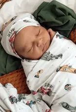 Snuggle Hunny Kids Snuggle Hunny Little Racers Organic Jersey Wrap & Beanie Set