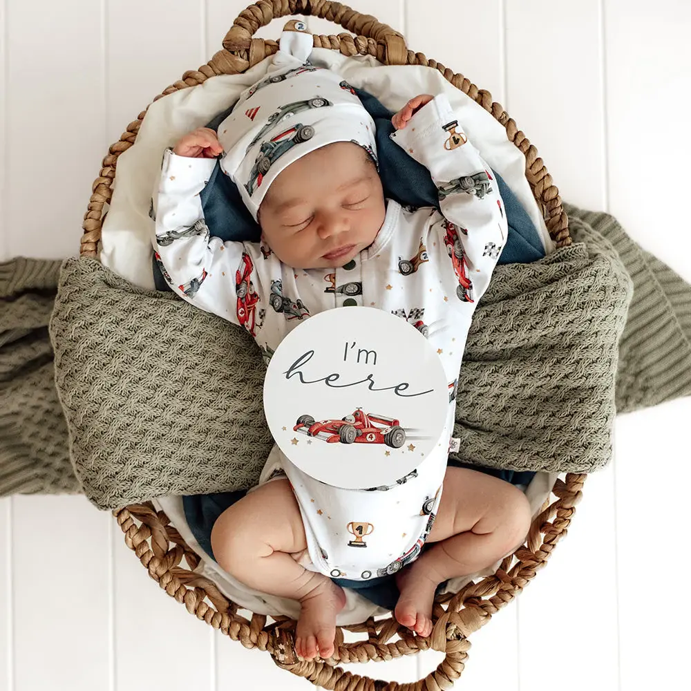 Snuggle Hunny Kids Snuggle Hunny Little Racers & Indigo Reversible Milestone Cards