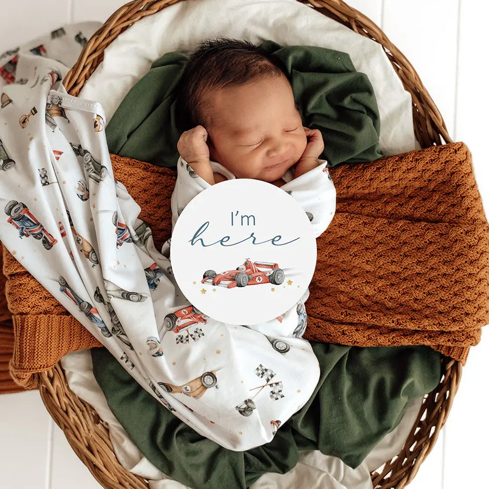 Snuggle Hunny Kids Snuggle Hunny Little Racers & Indigo Reversible Milestone Cards