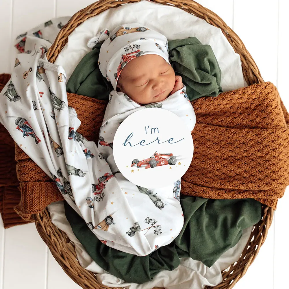 Snuggle Hunny Kids Snuggle Hunny Little Racers & Indigo Reversible Milestone Cards