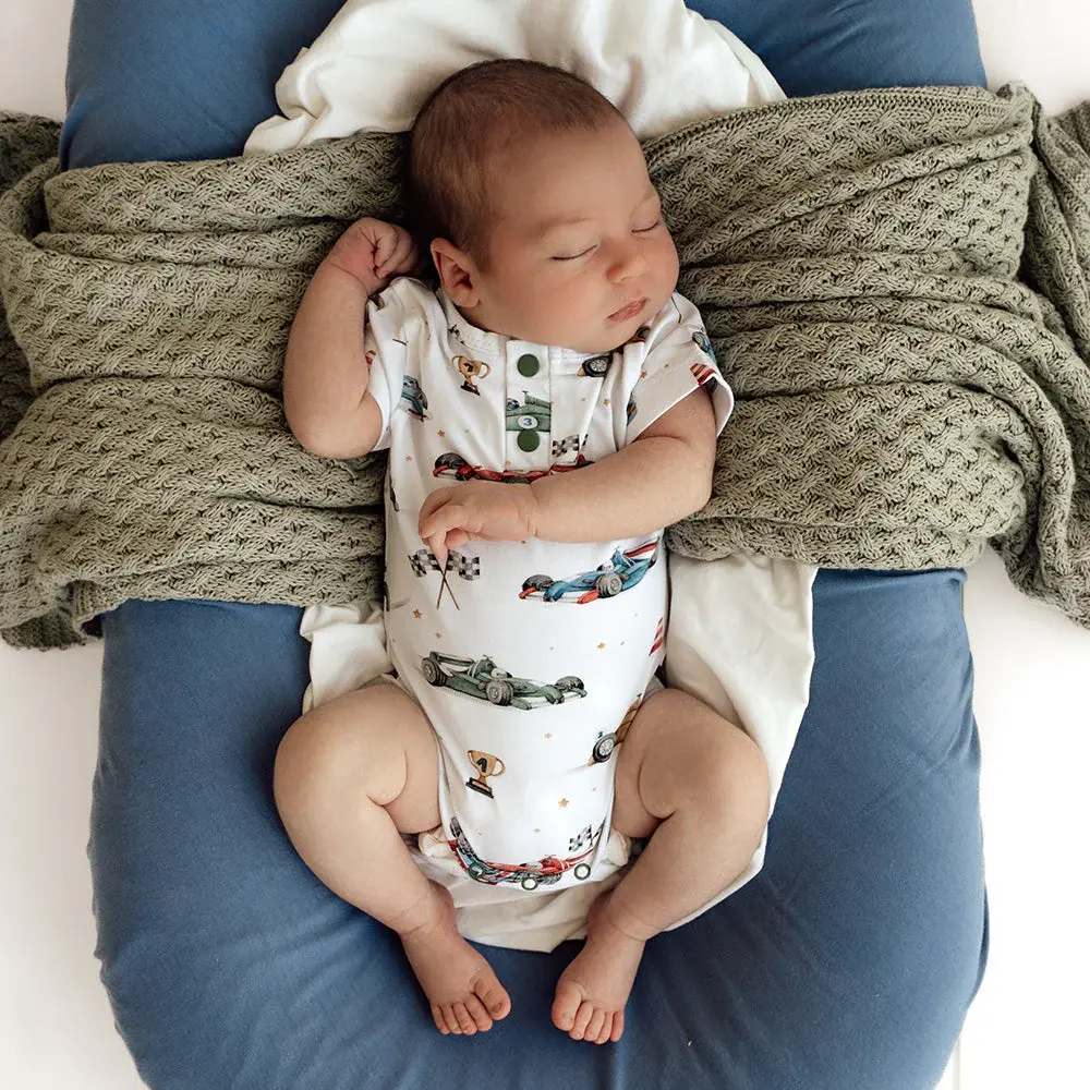 Snuggle Hunny Kids Snuggle Hunny Little Racers Short Sleeve Organic Bodysuit