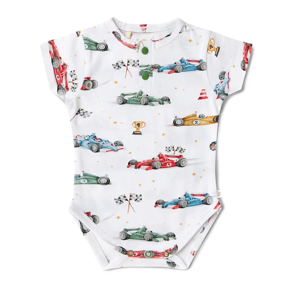 Snuggle Hunny Kids Snuggle Hunny Little Racers Short Sleeve Organic Bodysuit