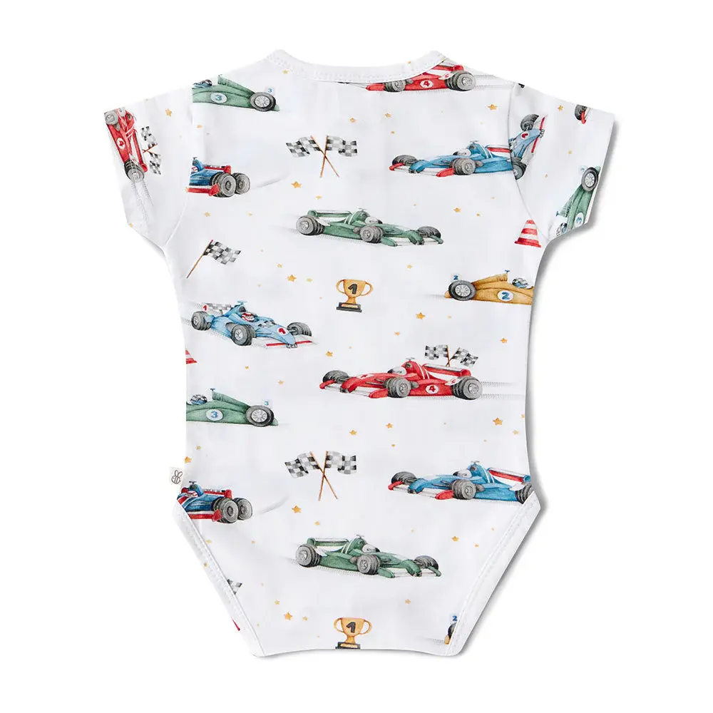 Snuggle Hunny Kids Snuggle Hunny Little Racers Short Sleeve Organic Bodysuit