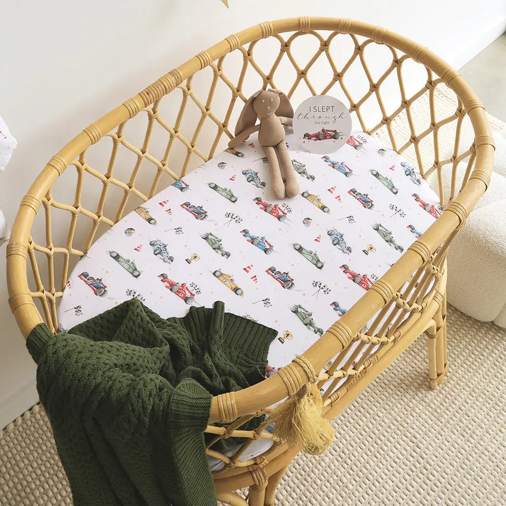 Snuggle Hunny Kids Snuggle Hunny Little Racers Organic Bassinet Sheet / Change Pad Cover