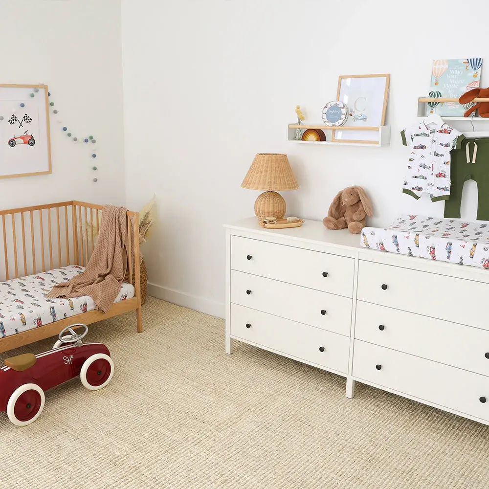 Snuggle Hunny Kids Snuggle Hunny Little Racers Organic Bassinet Sheet / Change Pad Cover