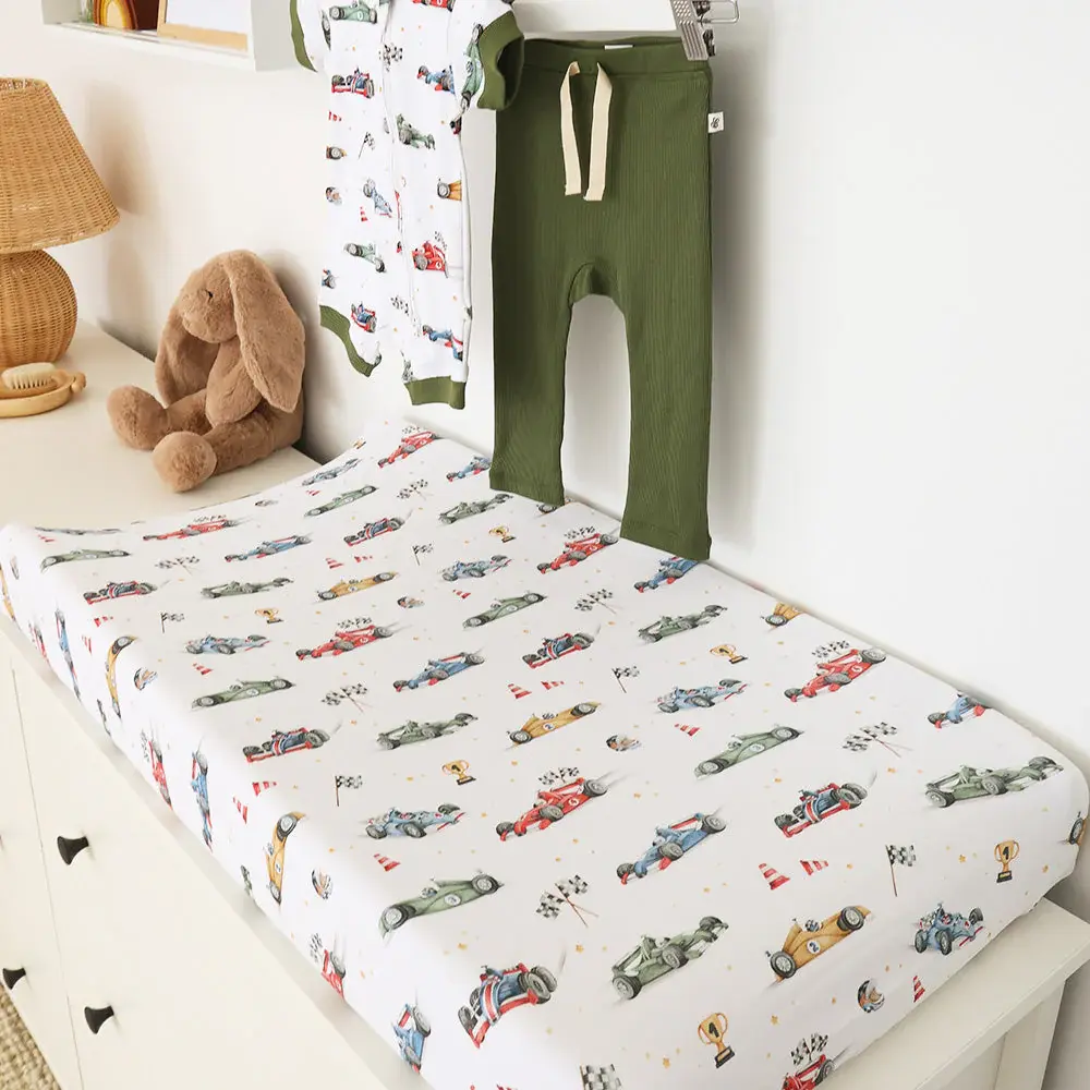 Snuggle Hunny Kids Snuggle Hunny Little Racers Organic Bassinet Sheet / Change Pad Cover