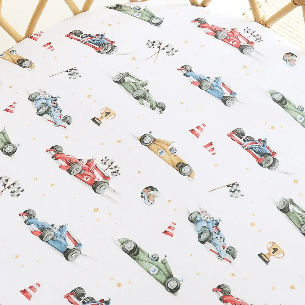 Snuggle Hunny Kids Snuggle Hunny Little Racers Organic Bassinet Sheet / Change Pad Cover
