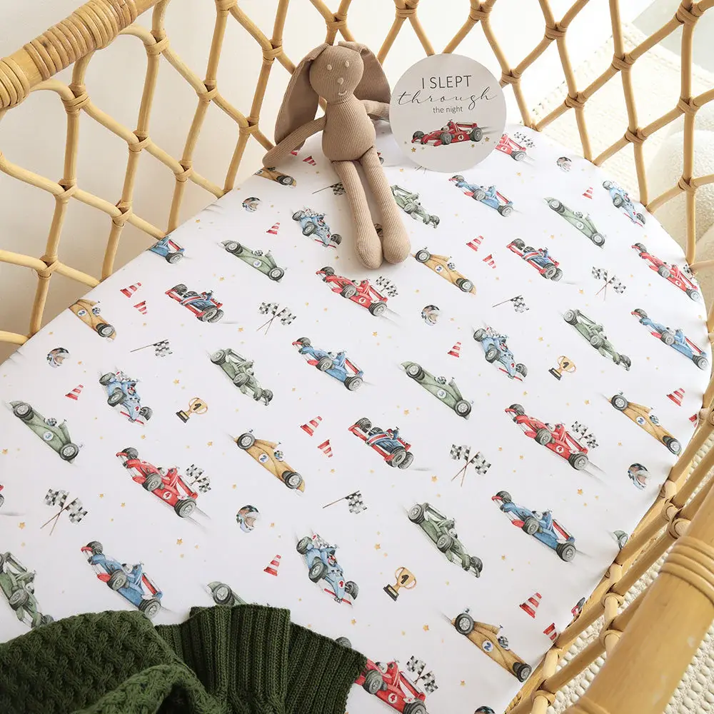 Snuggle Hunny Kids Snuggle Hunny Little Racers Organic Bassinet Sheet / Change Pad Cover