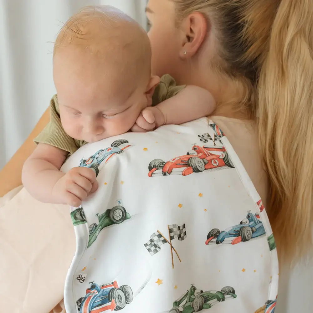 Snuggle Hunny Kids Snuggle Hunny Little Racers Organic Cotton Burp Cloth