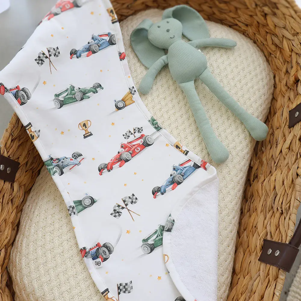 Snuggle Hunny Kids Snuggle Hunny Little Racers Organic Cotton Burp Cloth