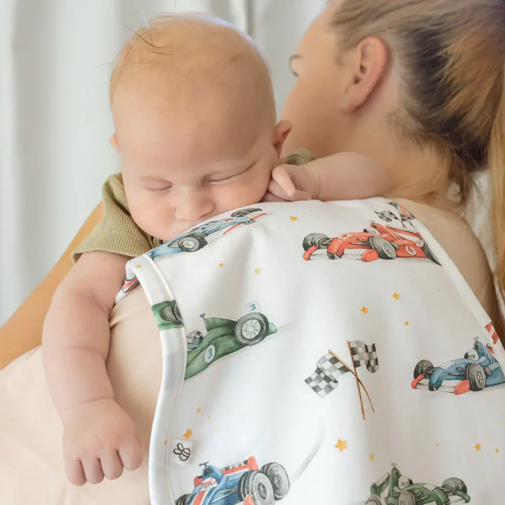 Snuggle Hunny Kids Snuggle Hunny Little Racers Organic Cotton Burp Cloth