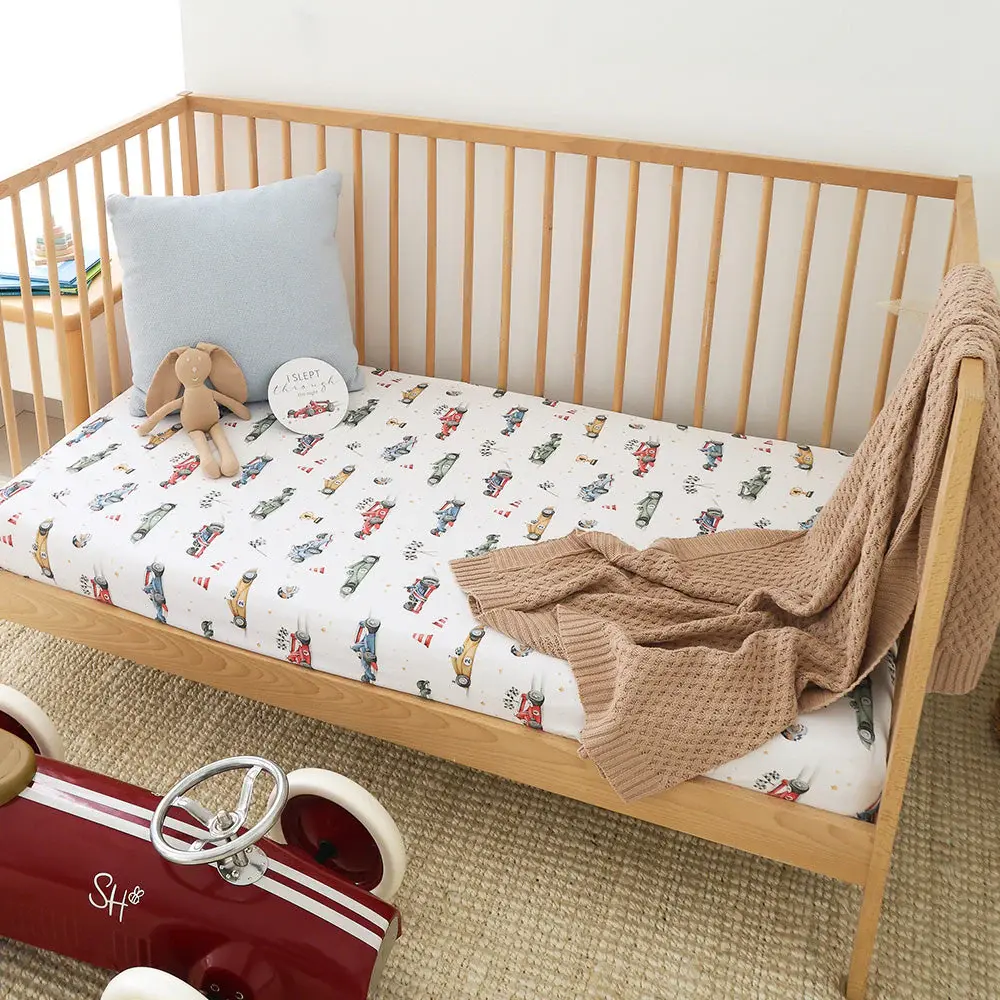 Snuggle Hunny Kids Snuggle Hunny Little Racers Organic Fitted Cot Sheet