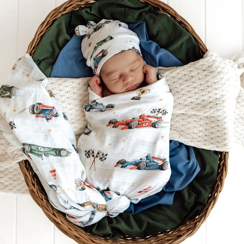 Snuggle Hunny Kids Snuggle Hunny Little Racers Organic Muslin Wrap