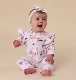 Snuggle Hunny Kids Snuggle Hunny Carousel Organic Snugglesuit Convertible Romper with Frill