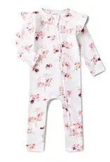 Snuggle Hunny Kids Snuggle Hunny Carousel Organic Snugglesuit Convertible Romper with Frill