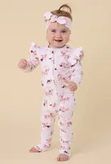 Snuggle Hunny Kids Snuggle Hunny Carousel Organic Snugglesuit Convertible Romper with Frill