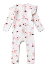 Snuggle Hunny Kids Snuggle Hunny Carousel Organic Snugglesuit Convertible Romper with Frill