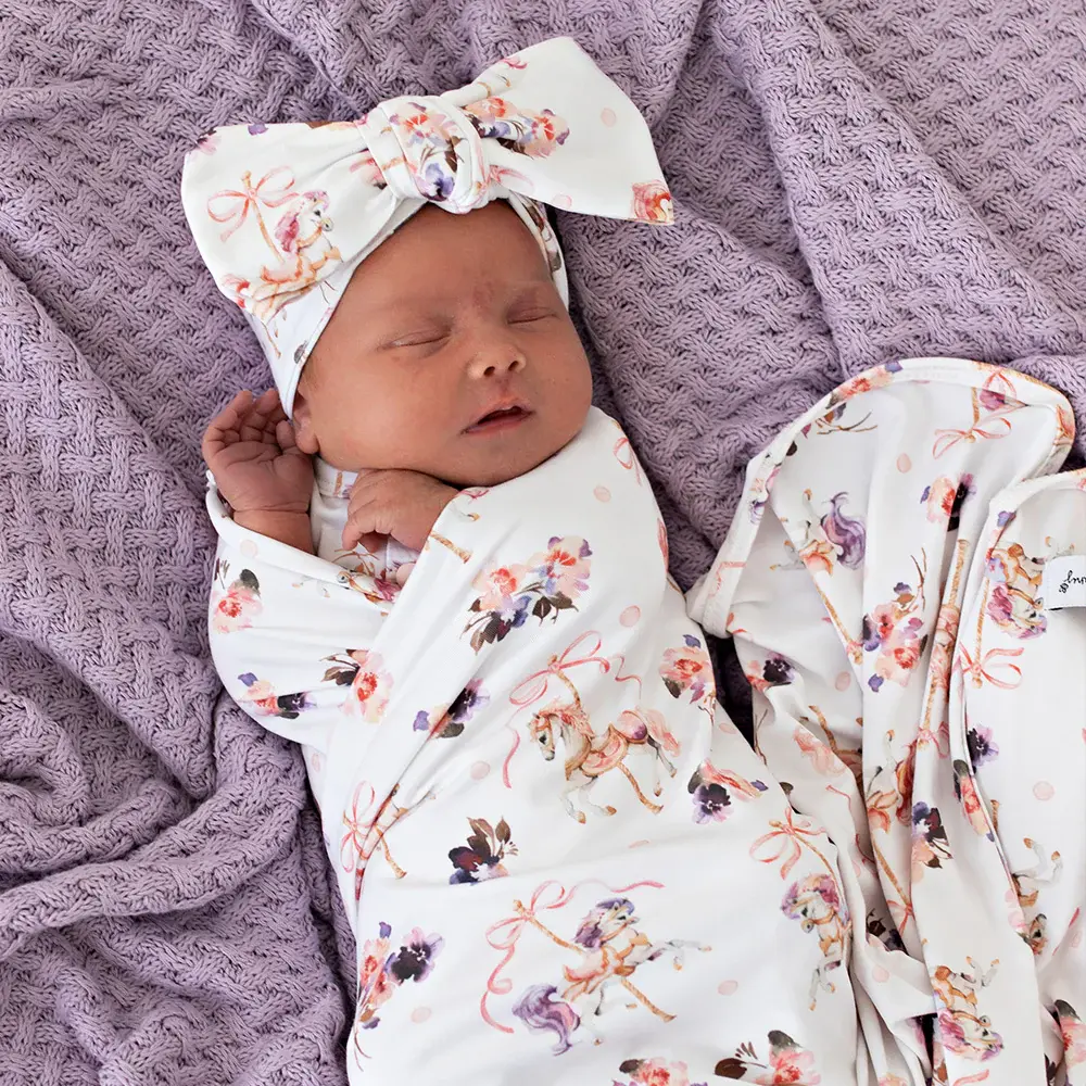 Snuggle Hunny Kids Snuggle Hunny Carousel Organic Oversized Bow