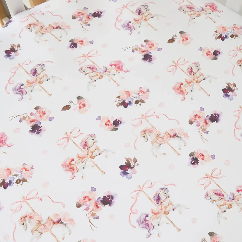 Snuggle Hunny Kids Snuggle Hunny Carousel Organic Fitted Cot Sheet