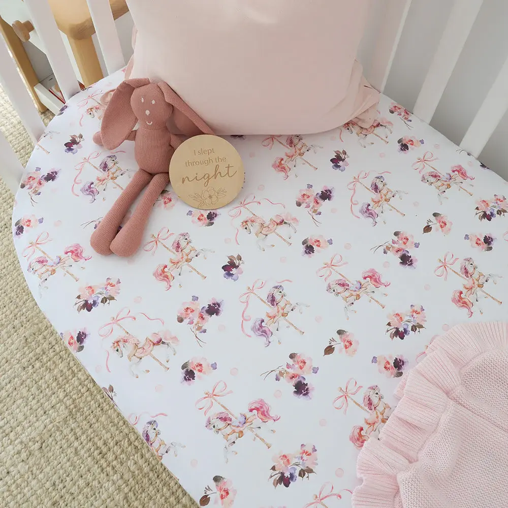 Snuggle Hunny Kids Snuggle Hunny Carousel Organic Fitted Cot Sheet
