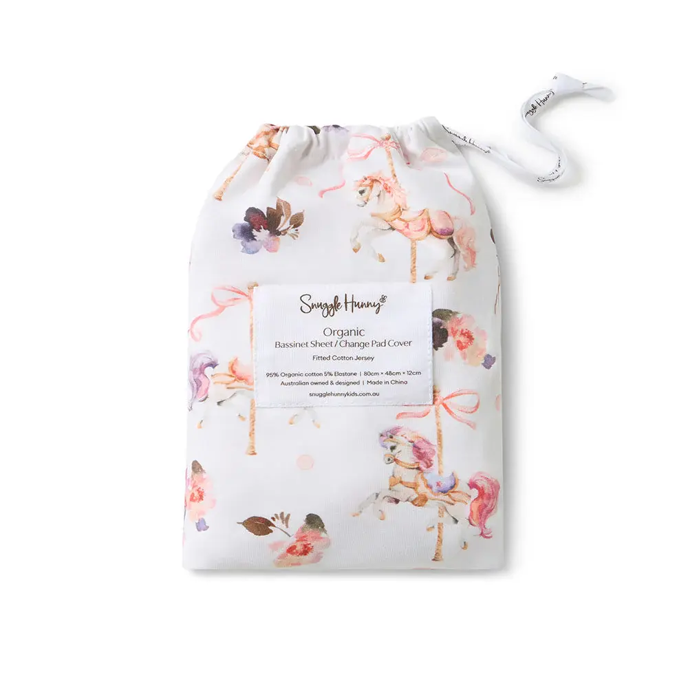 Snuggle Hunny Kids Snuggle Hunny Carousel Organic Bassinet Sheet / Change Pad Cover
