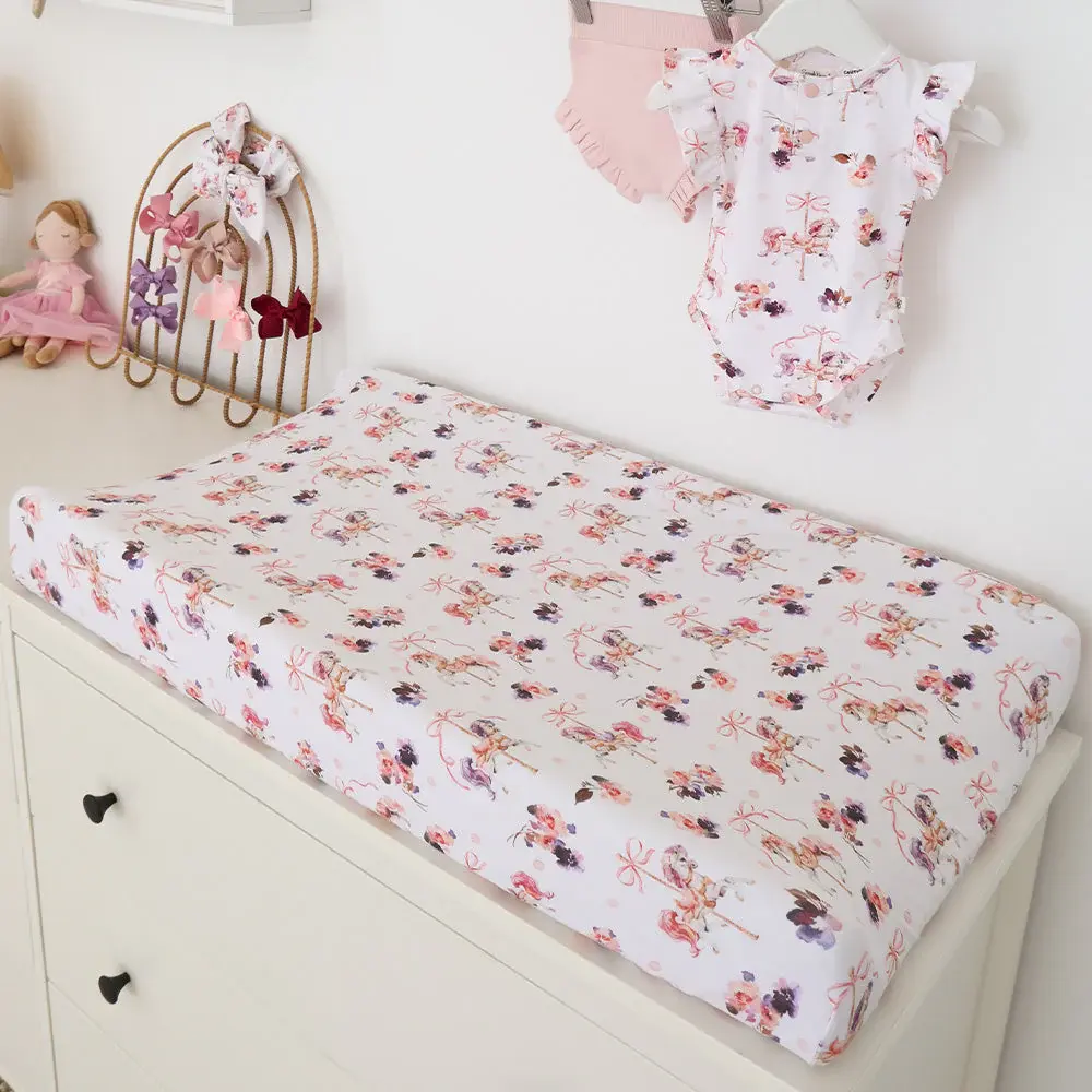 Snuggle Hunny Kids Snuggle Hunny Carousel Organic Bassinet Sheet / Change Pad Cover