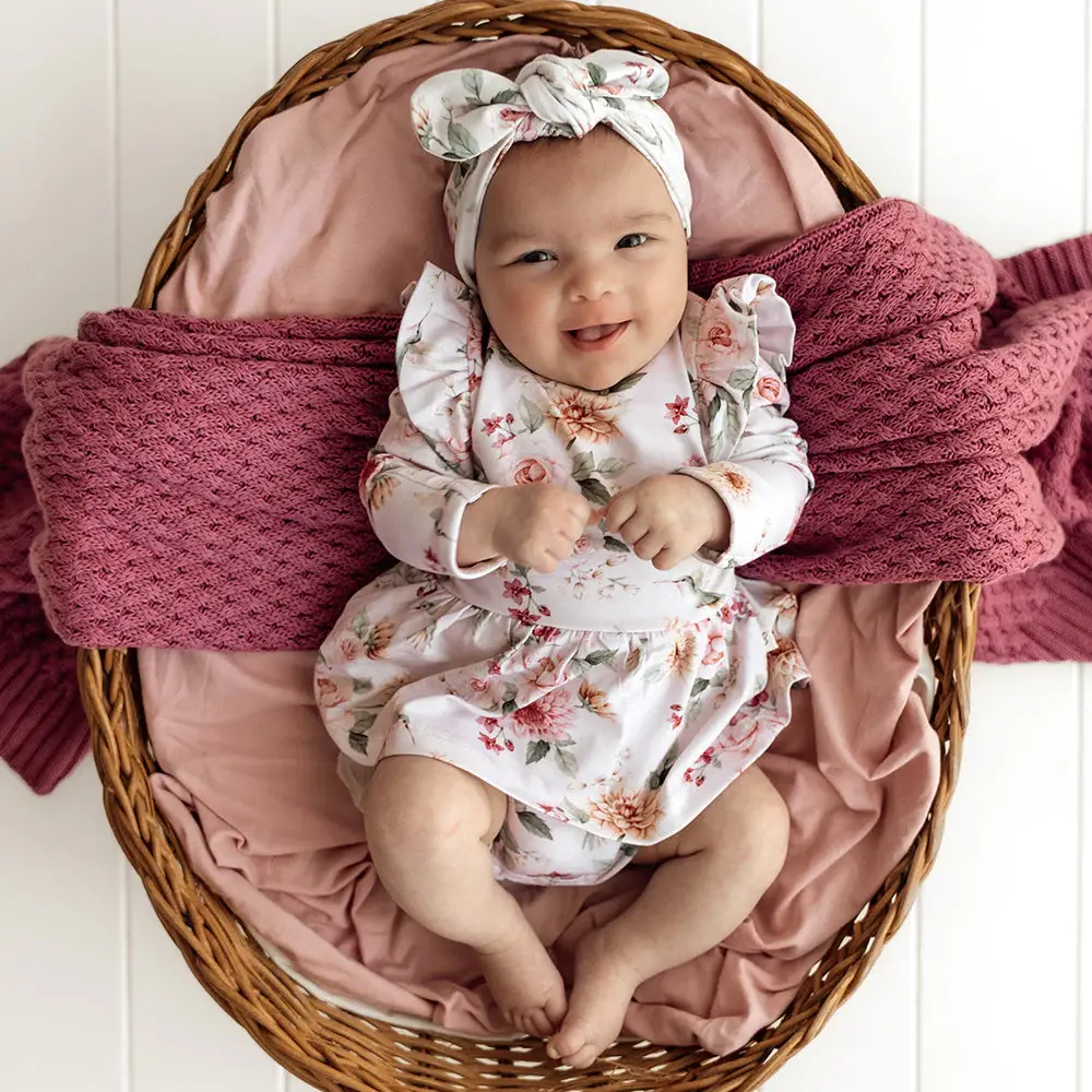 Snuggle Hunny Kids Snuggle Hunny Birds & Blooms Long Sleeve Organic Dress