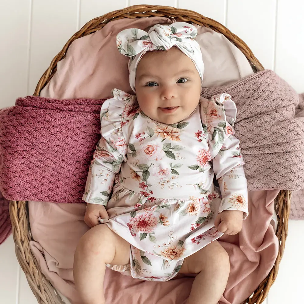 Snuggle Hunny Kids Snuggle Hunny Birds & Blooms Long Sleeve Organic Dress