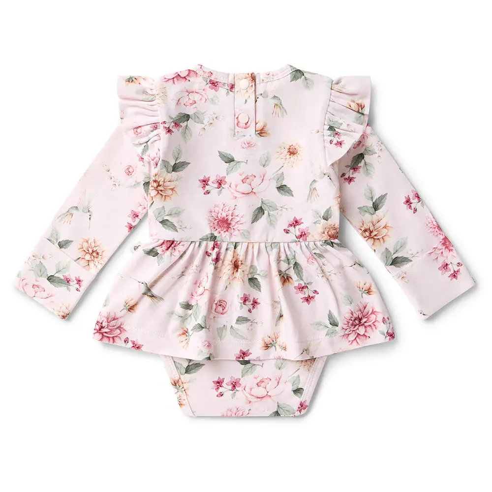 Snuggle Hunny Kids Snuggle Hunny Birds & Blooms Long Sleeve Organic Dress